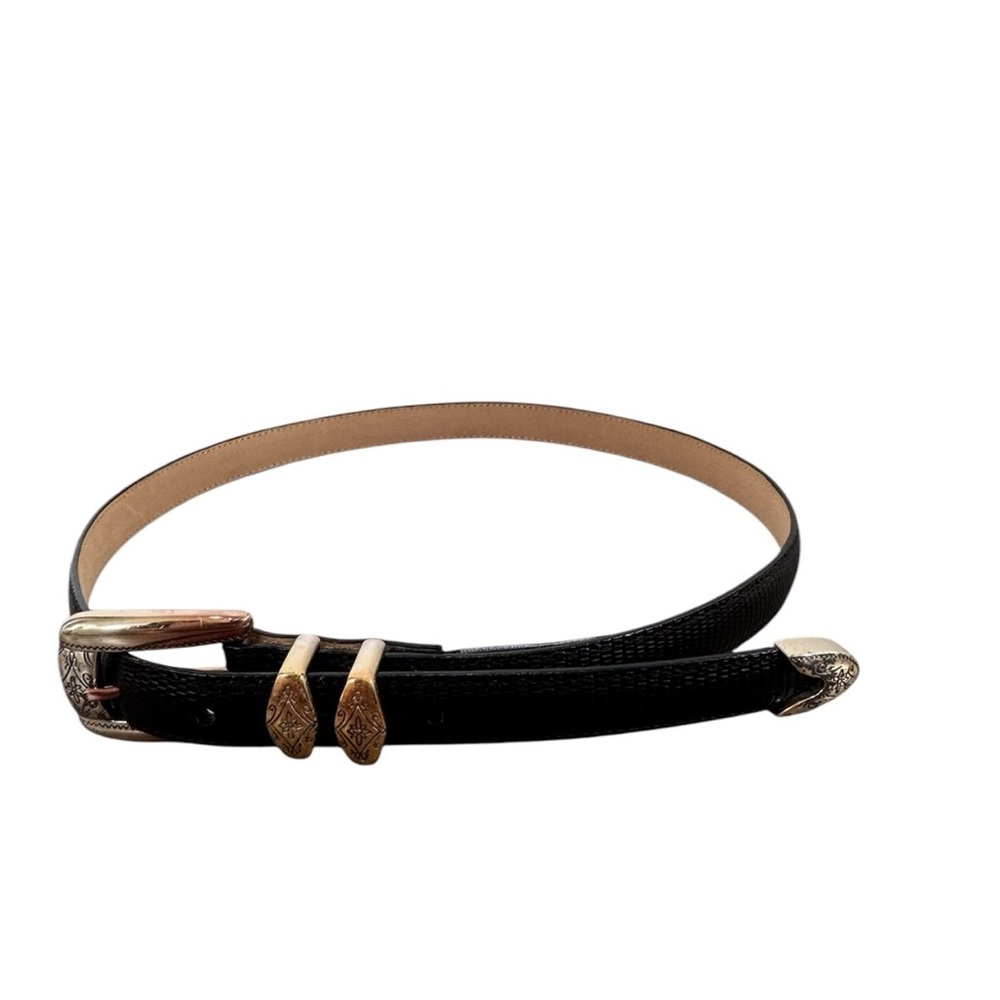 NWOT Brighton croc western festival leather black belt size Medium